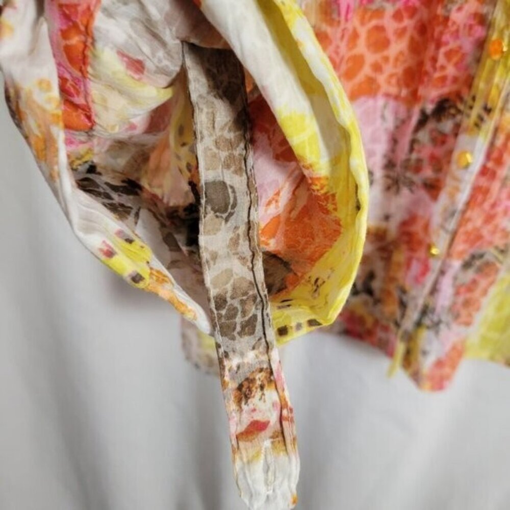 JM Collection Blouse Floral Sz 18 Breezy Flowy BOHO Feminine Vacation embellish - Picture 7 of 9